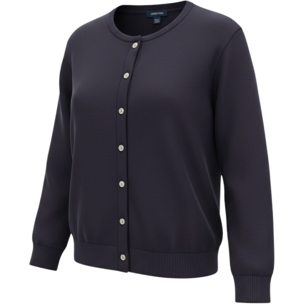 Lands End Cardigan XS Navy Blue Supima Cotton Classic Preppy Office Wear